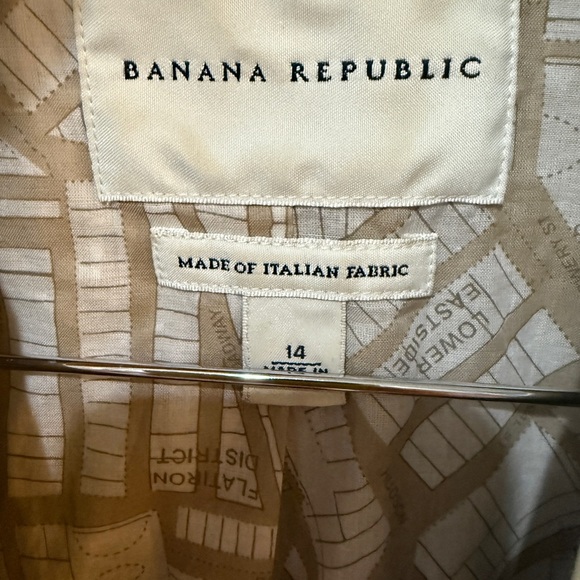 Banana Republic Tan Blazer Suit Jacket Map of NYC inside🤎 P2P 20 - Picture 3 of 10